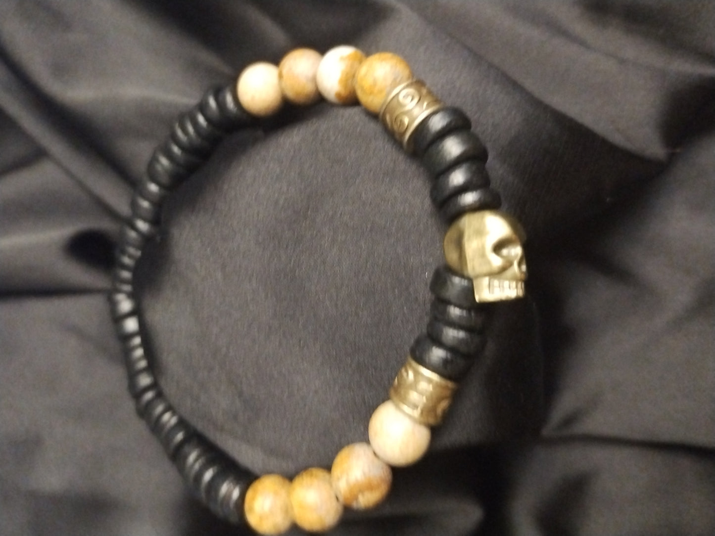 Bracelet pierre semi précieuse et bois