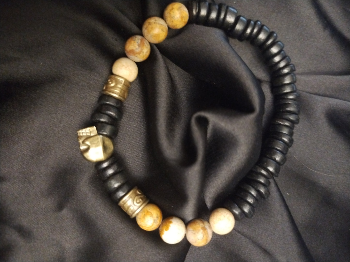 Bracelet pierre semi précieuse et bois